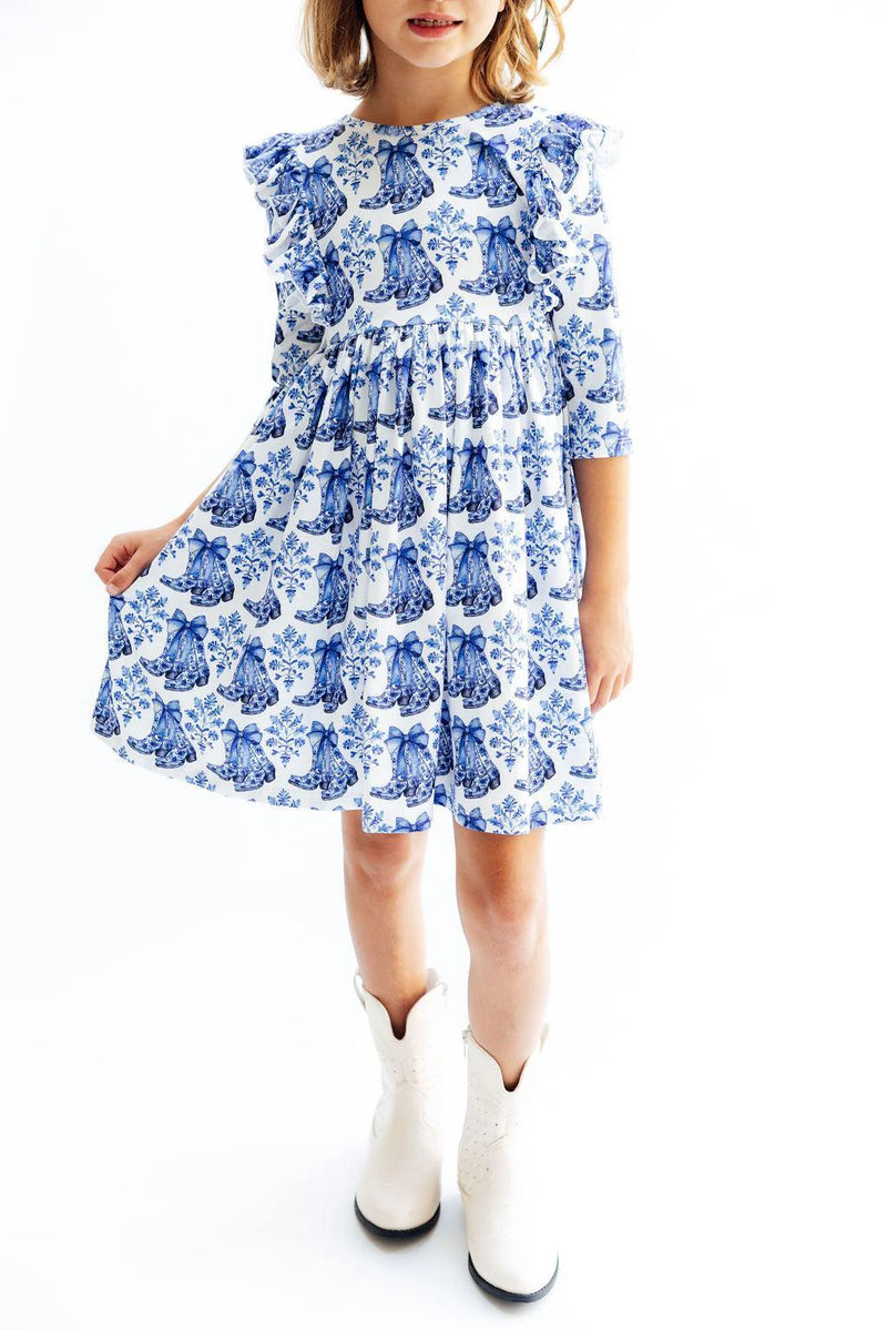 Mila & Rose Southern Belle 3/4 Sleeve Ruffle Twirl Dress