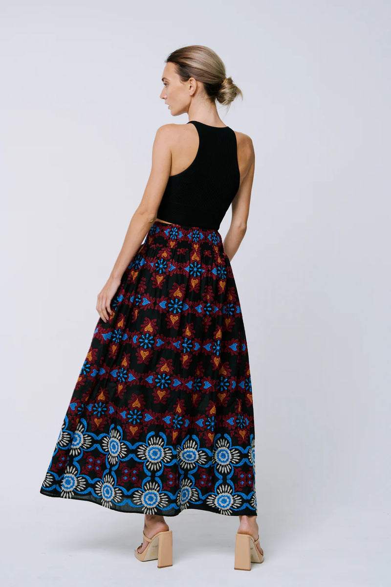 Ciebon Deana Embroidered Maxi Skirt