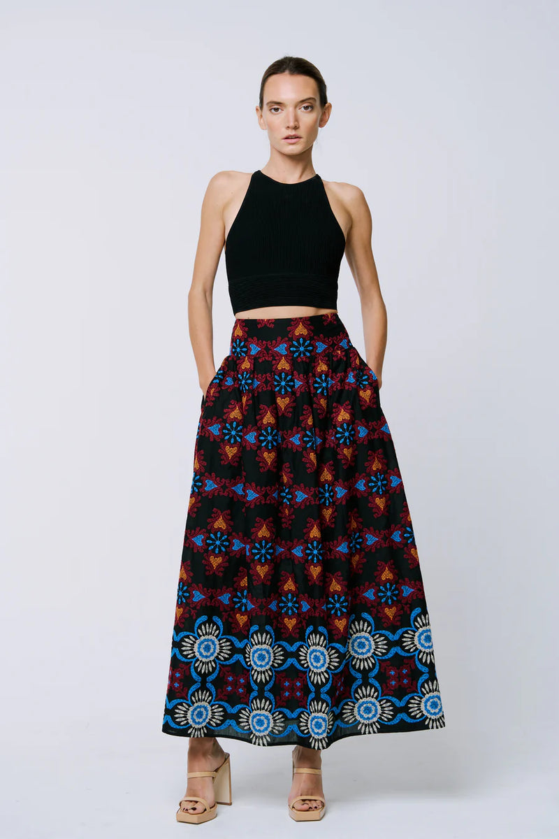 Ciebon Deana Embroidered Maxi Skirt