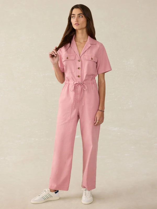 Faherty Utility Twill Raven Jumpsuit