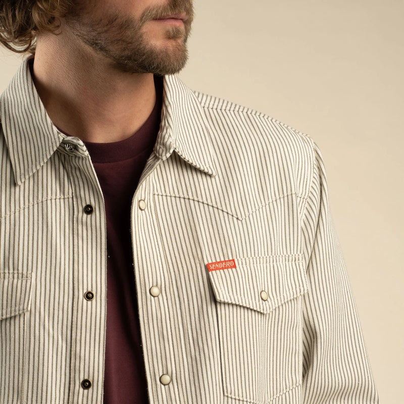 Sendero The Wyatt Pearl Snap Long Sleeve Denim Shirt