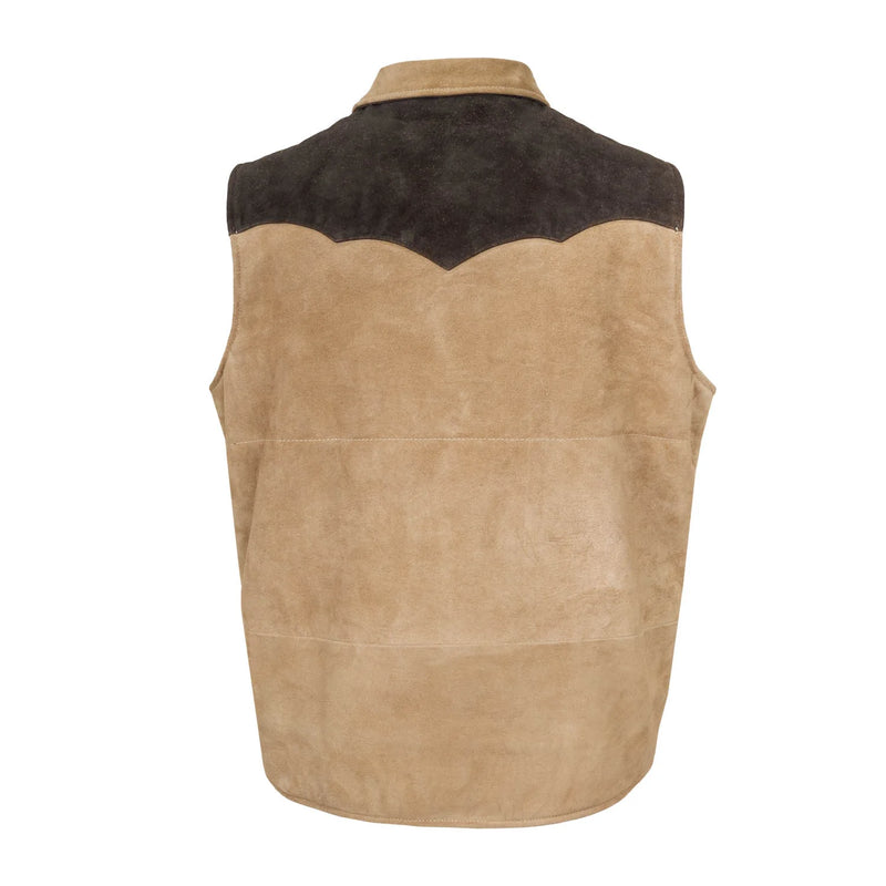STS Men's Oliver Camel/Chocolate Suede Leather Vest