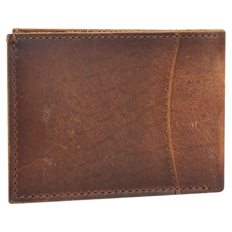 Brown leather wallet on a white background