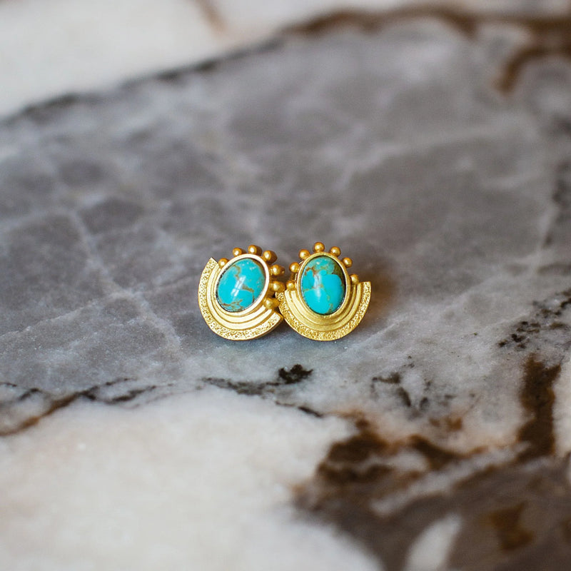 Christina Greene Santorini Sunset Stud Earrings - Turquoise