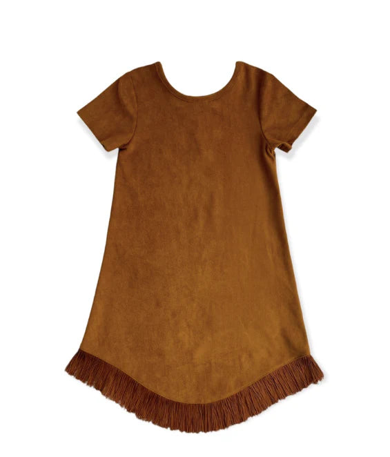Shea Baby Brown Suede Fringe Dress Toddler