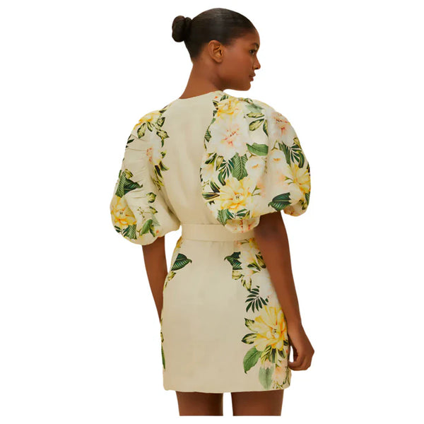 FARM RIO GARDEN CASCADE SAND PUFF DRESS