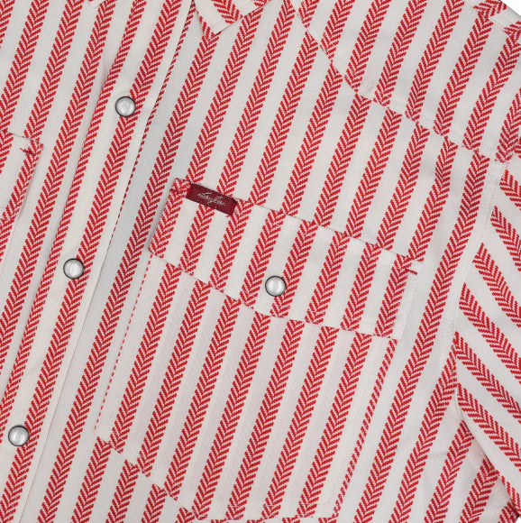 San Jac Men's Short Sleeve Performance Shirt - Red Stripe