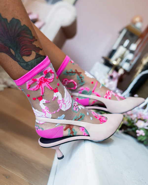 SOCK CANDY Balletcore Sheer Crew Sock