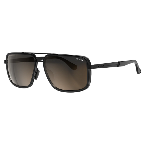 BEX DUSK MATTE BLACK, BROWN AND SILVER SUNGLASSES