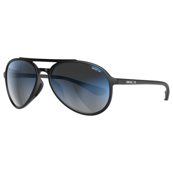 BEX WESLEY LITE BLACK, GRAY AND BLUW SILVER SUNGLASSES