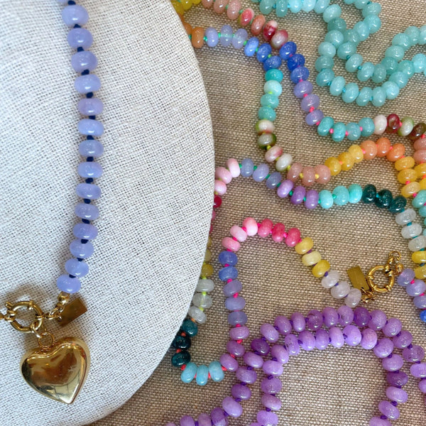 Christina Greene Sweet Stone Beaded Knotted Necklace - Rainbow
