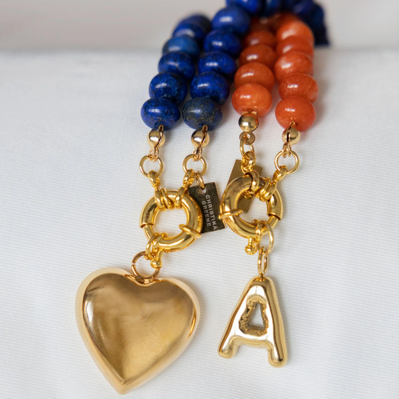 Christina Greene Sweet Stone Beaded Knotted Necklace - Orange
