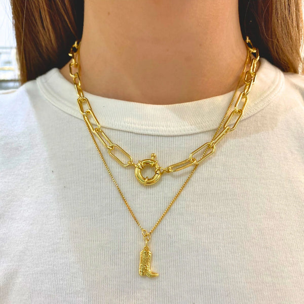 Christina Greene 18K Gold-Filled Paper Clip Chain Necklace