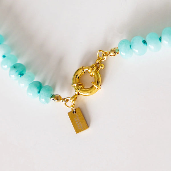 Christina Greene Sweet Stone Beaded Knotted Necklace - Amazonite