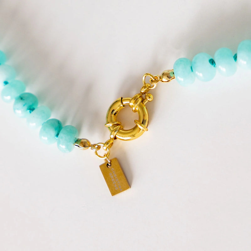 Christina Greene Sweet Stone Beaded Knotted Necklace - Amazonite