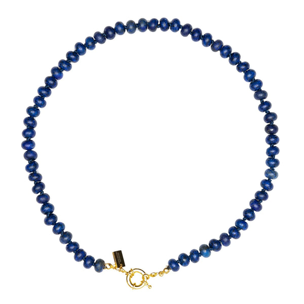 Christina Greene Sweet Stone Beaded Knotted Necklace - Lapis Lazuli