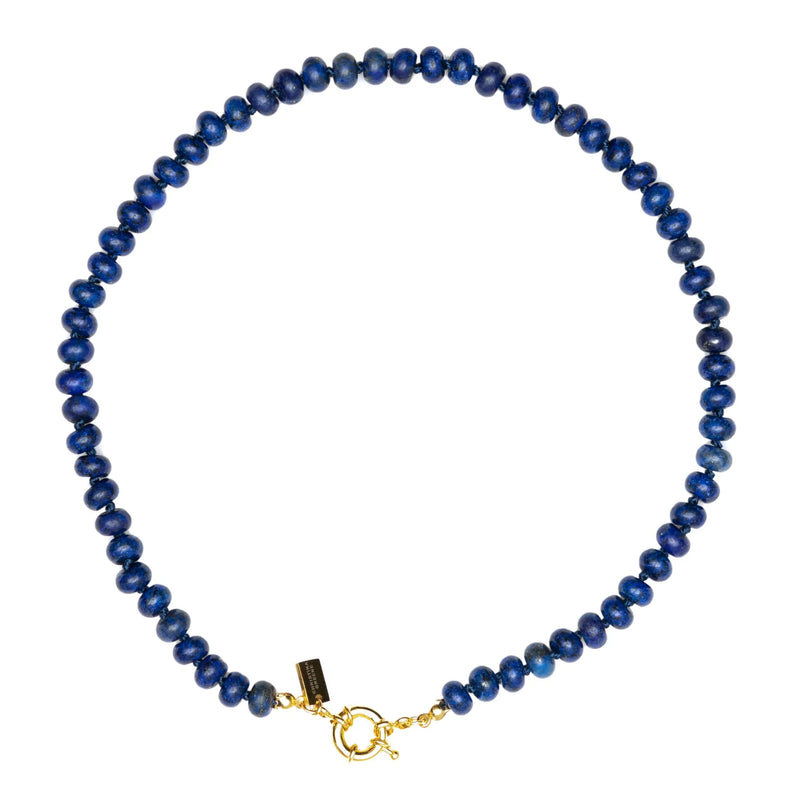 Christina Greene Sweet Stone Beaded Knotted Necklace - Lapis Lazuli