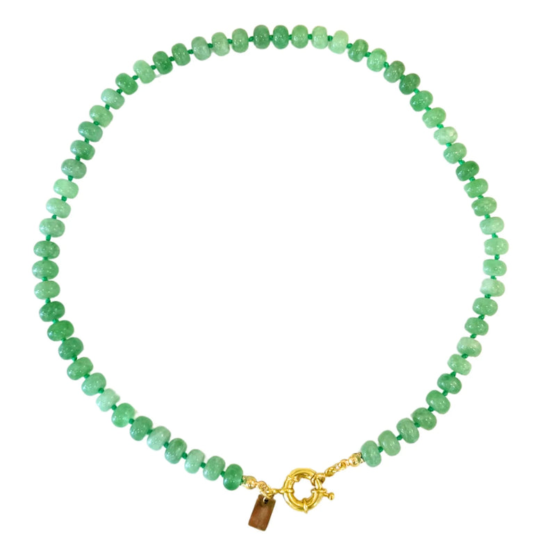 Christina Greene Sweet Stone Beaded Knotted Necklace - Green