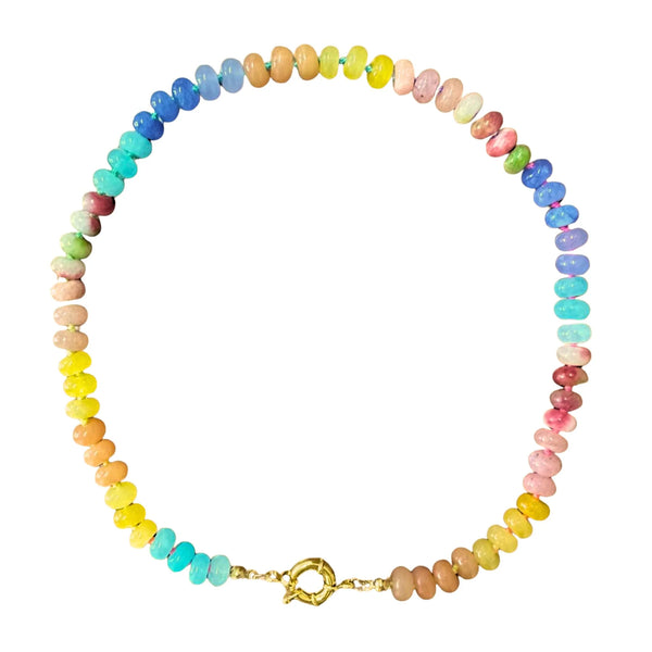 Christina Greene Sweet Stone Beaded Knotted Necklace - Rainbow