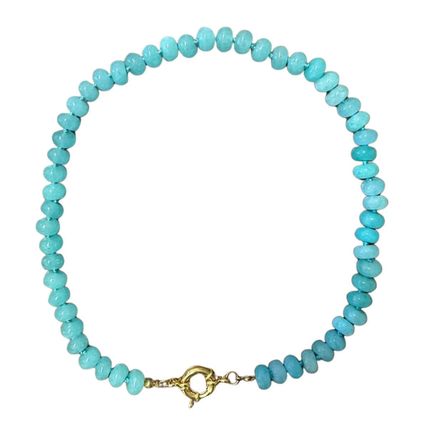 Christina Greene Sweet Stone Beaded Knotted Necklace - Seafoam