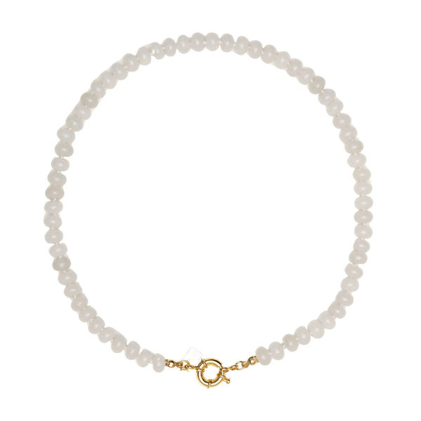 Christina Greene Sweet Stone Beaded Knotted Necklace - White