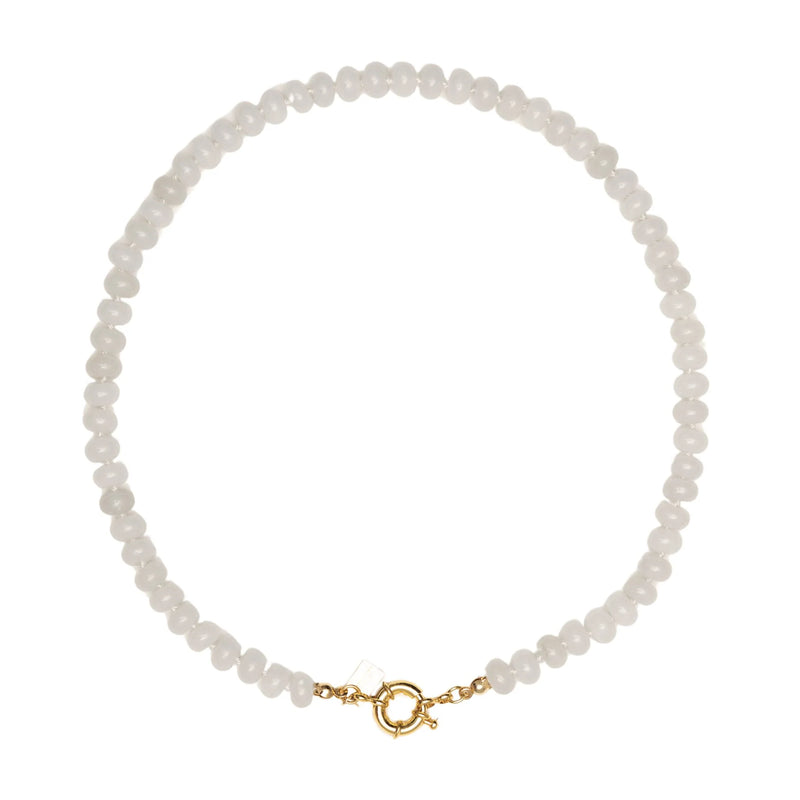 Christina Greene Sweet Stone Beaded Knotted Necklace - White