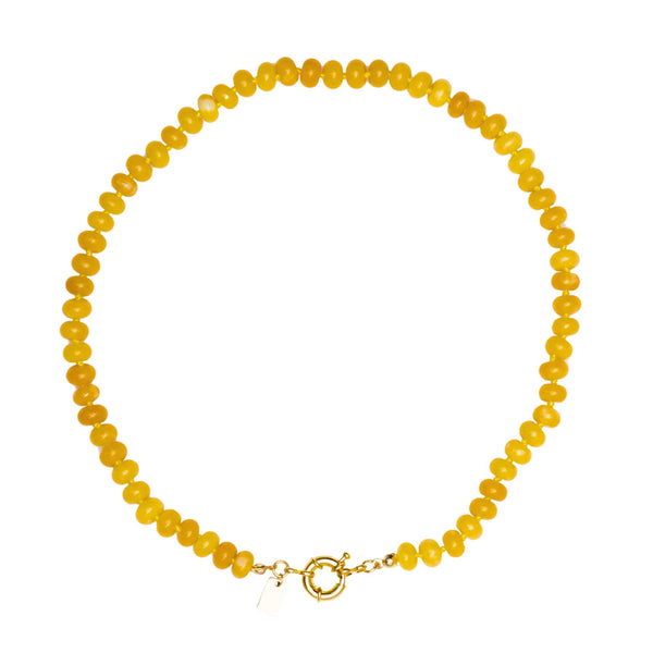 Christina Greene Sweet Stone Beaded Knotted Necklace - Yellow