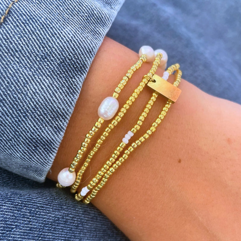Christina Greene Swept Away Pearl Beaded Bracelet Set