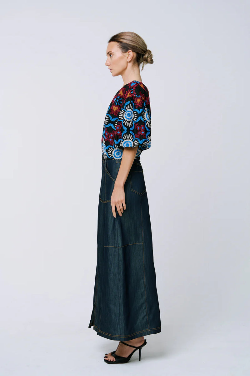 Ciebon Willa Embroidered Puff Sleeve Top