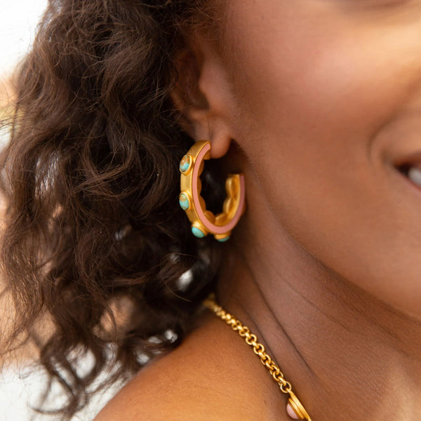Christina Greene Turquoise Sea Hoop Earrings
