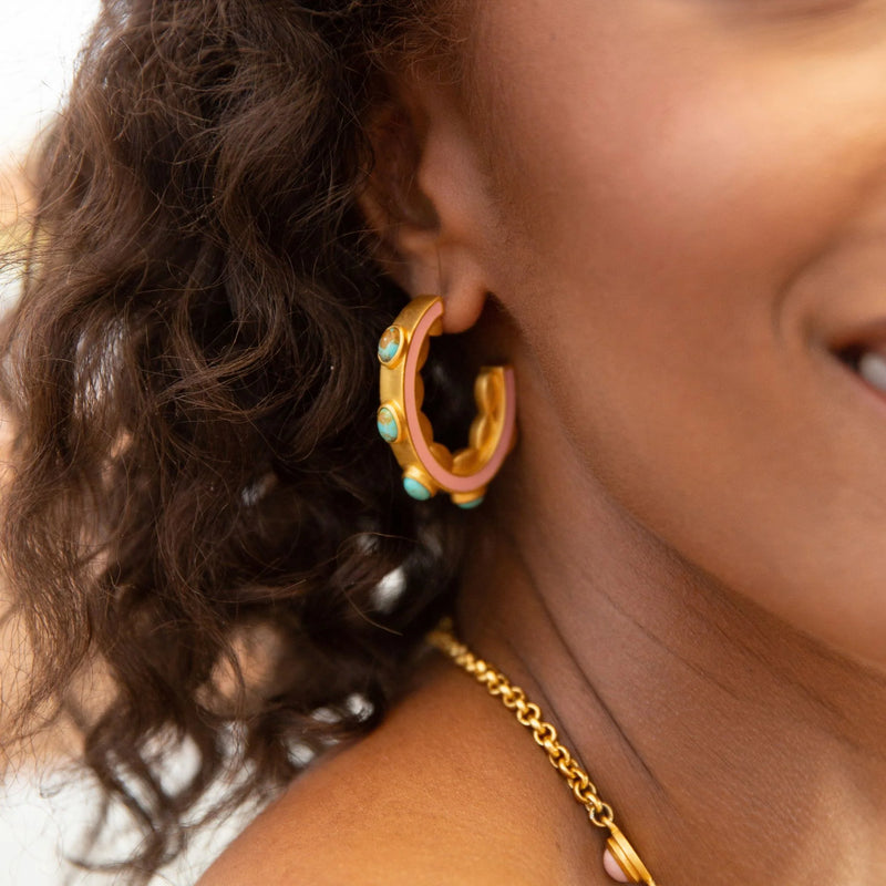 Christina Greene Turquoise Sea Hoop Earrings