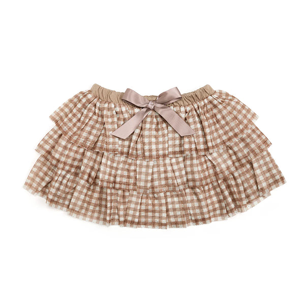 Sweet Wink Gingham Printed Tulle Tiered Tutu