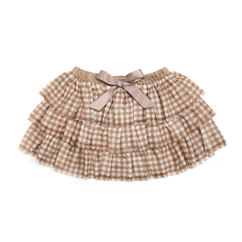 Sweet Wink Gingham Printed Tulle Tiered Tutu