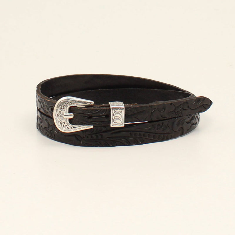 TWISTER HATBAND 3/8-1/2 FLORAL TOOLED BLACK