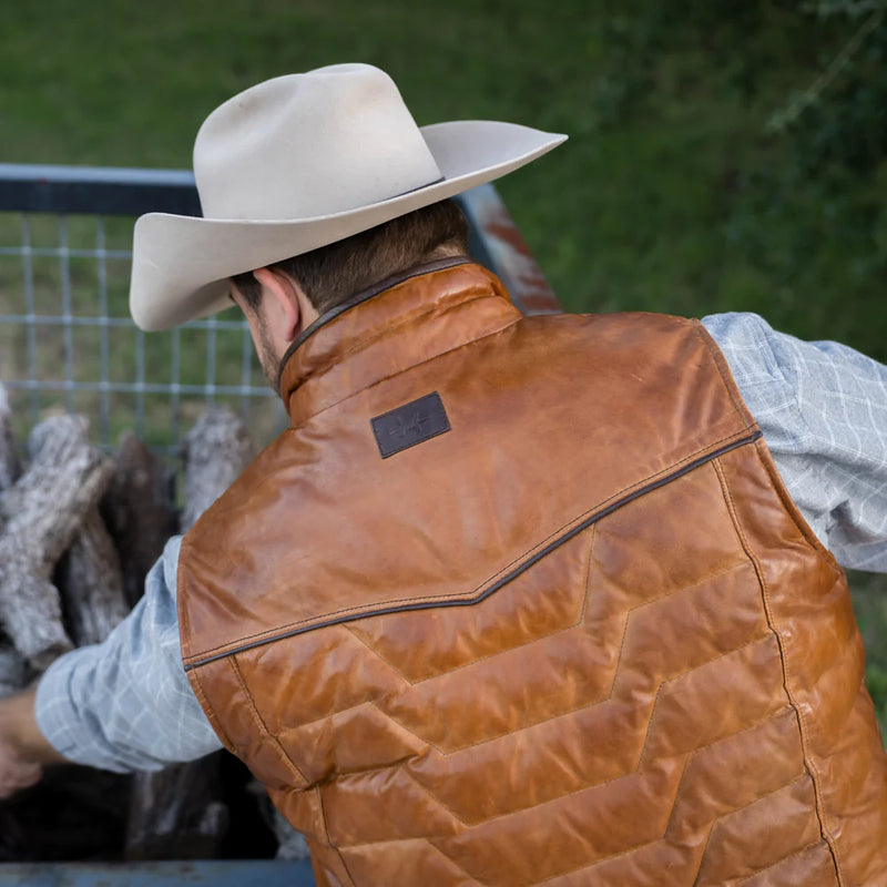 Texas Standard Maverick Leather Vest - Cognac