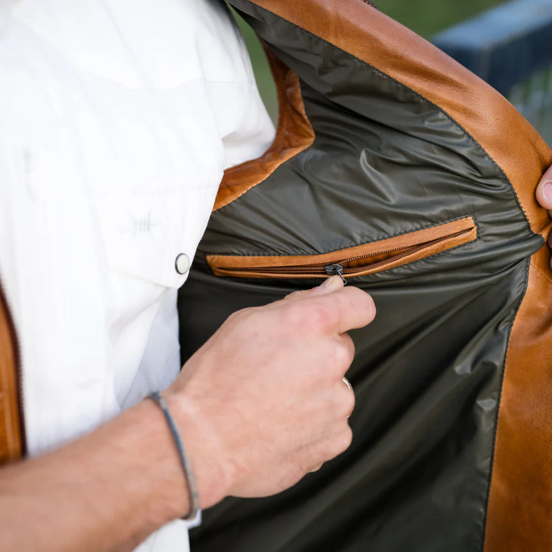 Texas Standard Maverick Leather Vest - Cognac