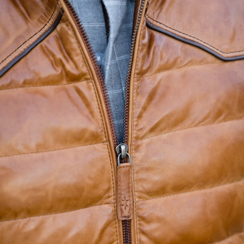Texas Standard Maverick Leather Vest - Cognac