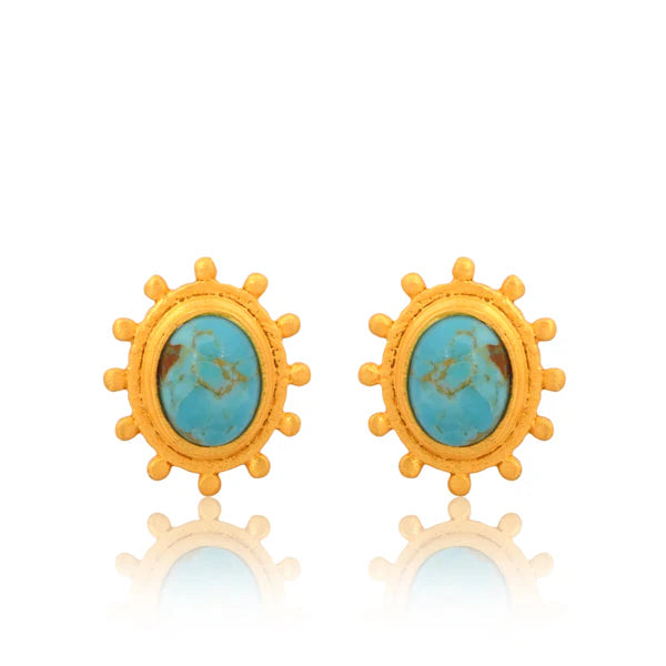 Christina Greene Up Until Sunrise Stud Earrings - Turquoise