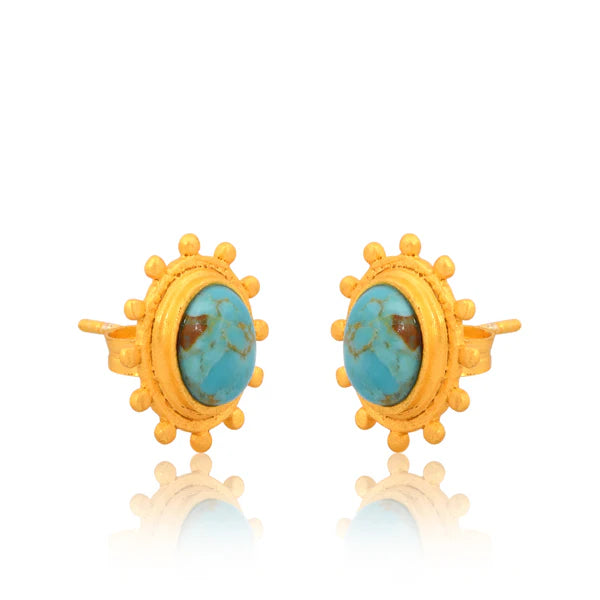 Christina Greene Up Until Sunrise Stud Earrings - Turquoise