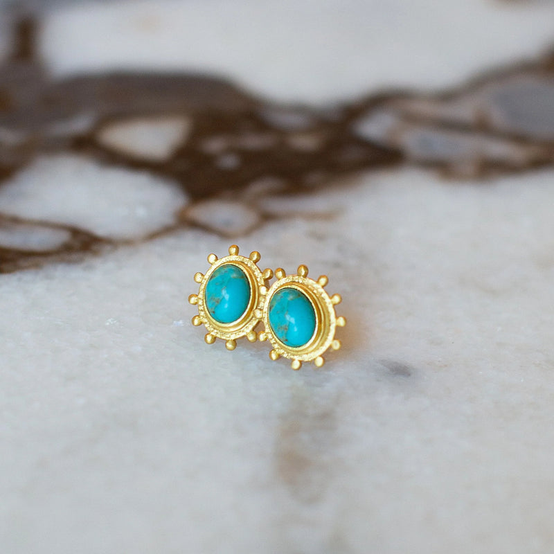 Christina Greene Up Until Sunrise Stud Earrings - Turquoise