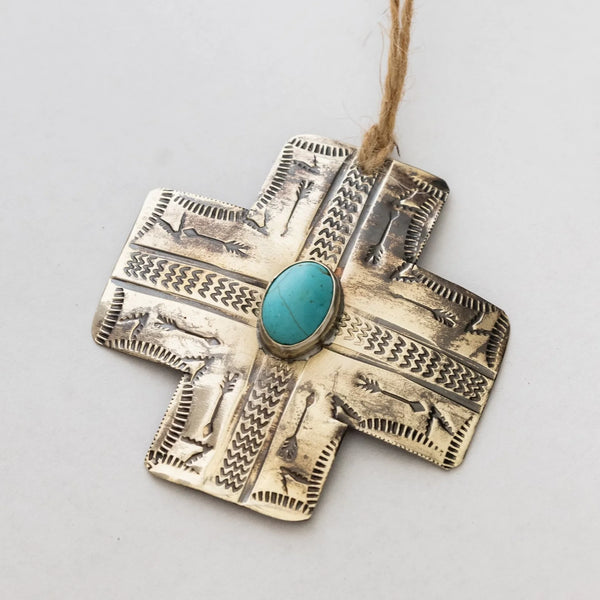 J. Alexander Cross With Turquoise Ornament 