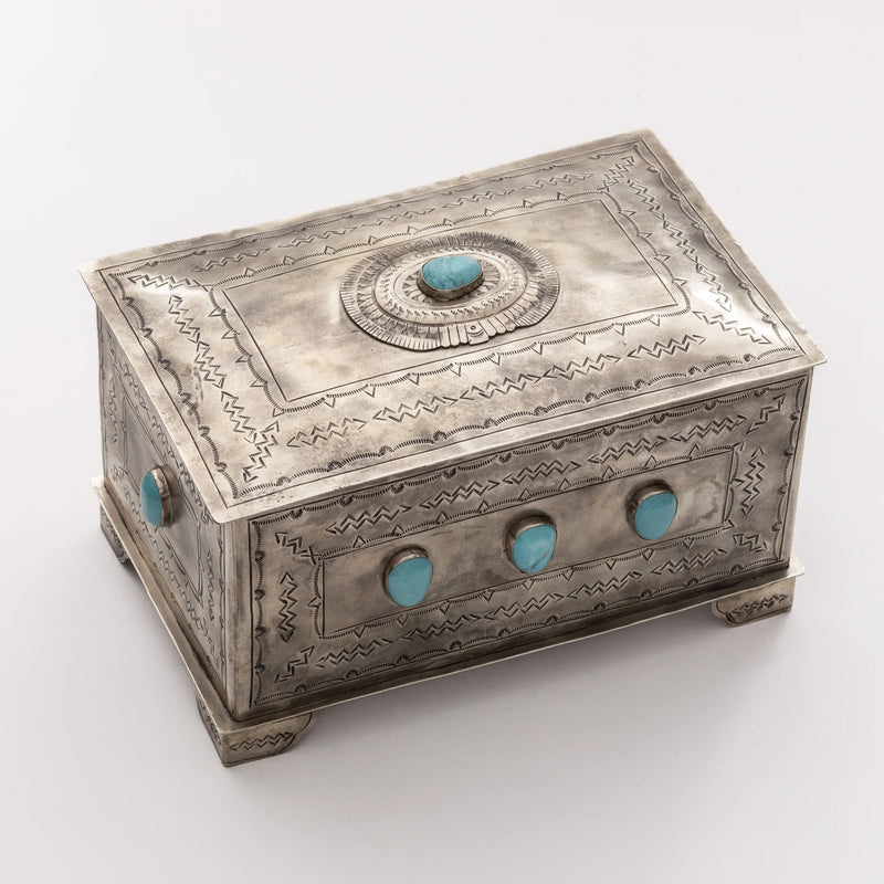 J ALEXANDER 9 STONE TURQUOISE BOX