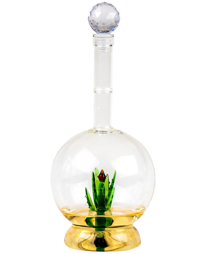 KHEN GLASSWARE TEQUILA ALOE DECANTER 