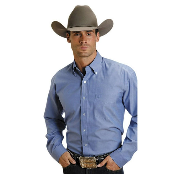 Stetson Blue Oxford Pinpoint Button Up Shirt