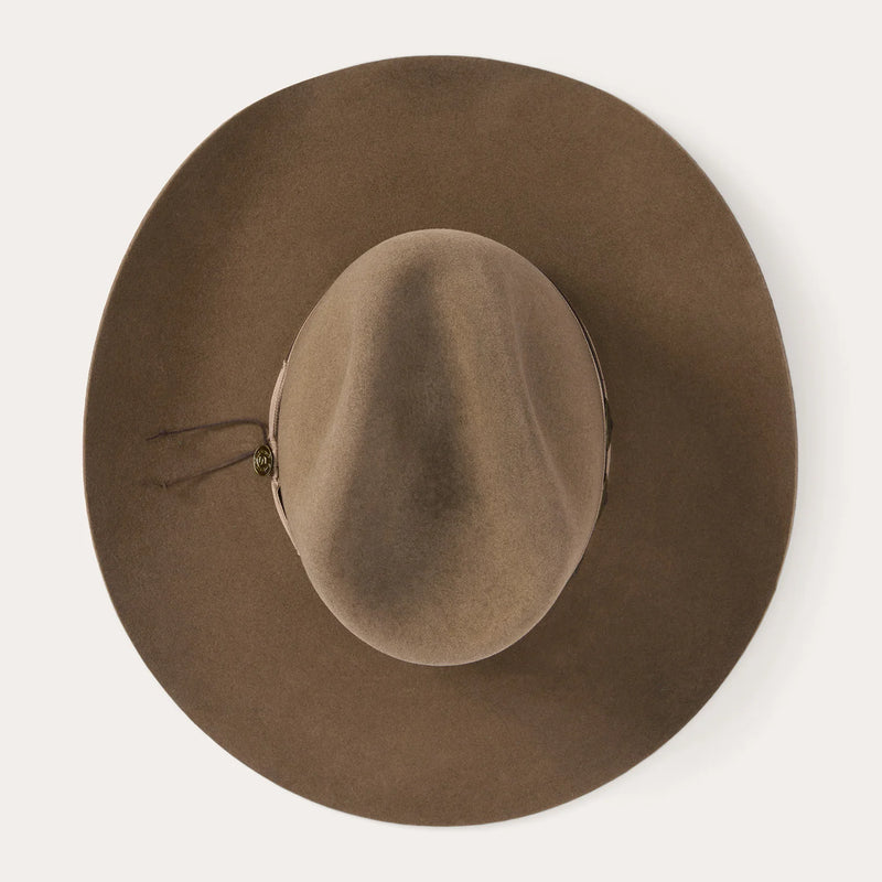 Brown wide-brimmed hat on a white background