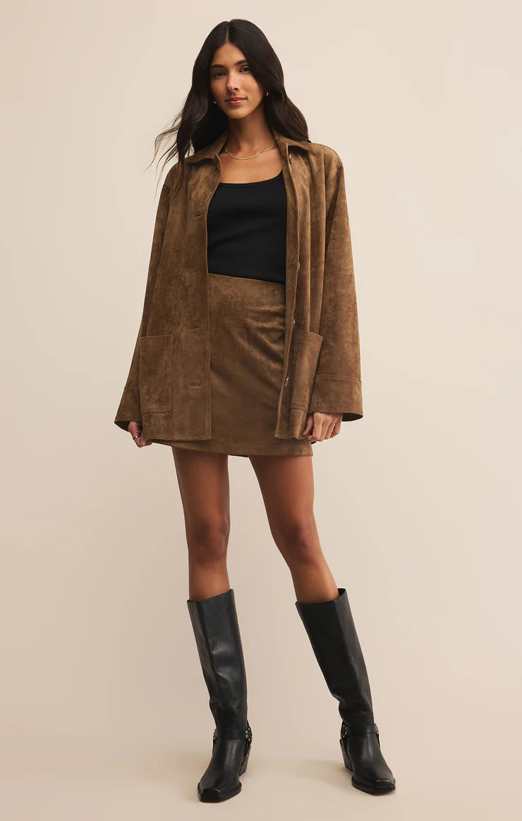 Z Supply Ciera Faux Suede Mini Skirt