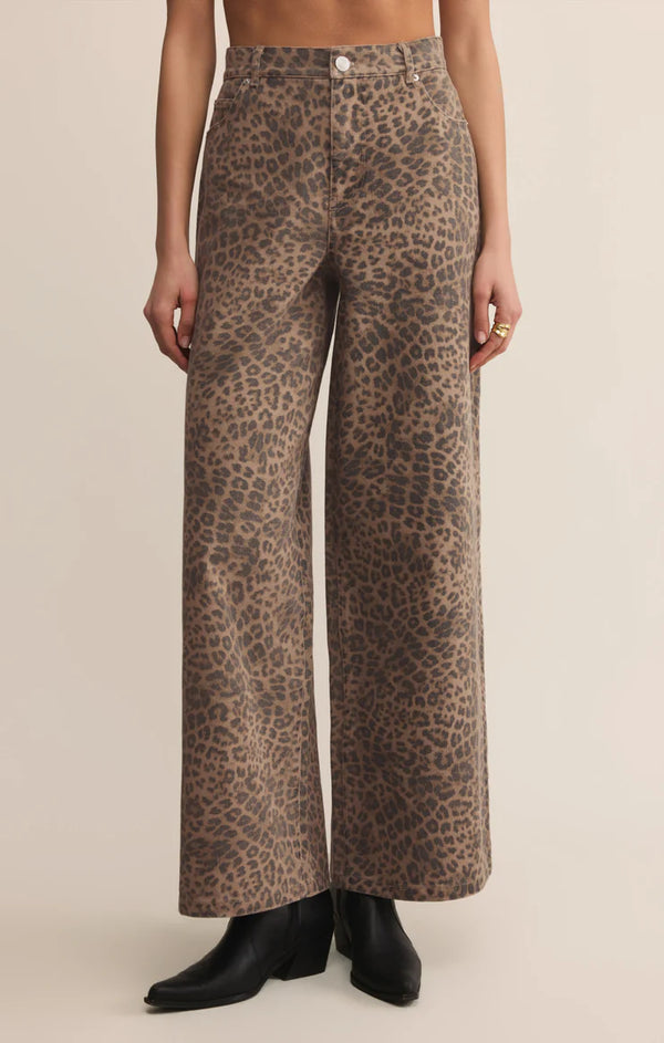 Z Supply Marli Denim Leopard Pant