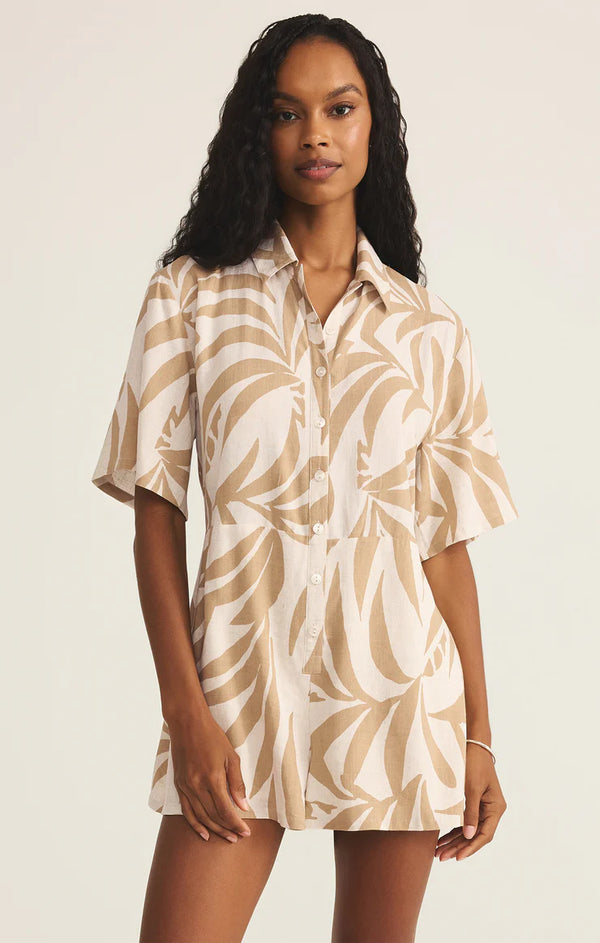 Z Supply Marcel Tropical Palm Romper