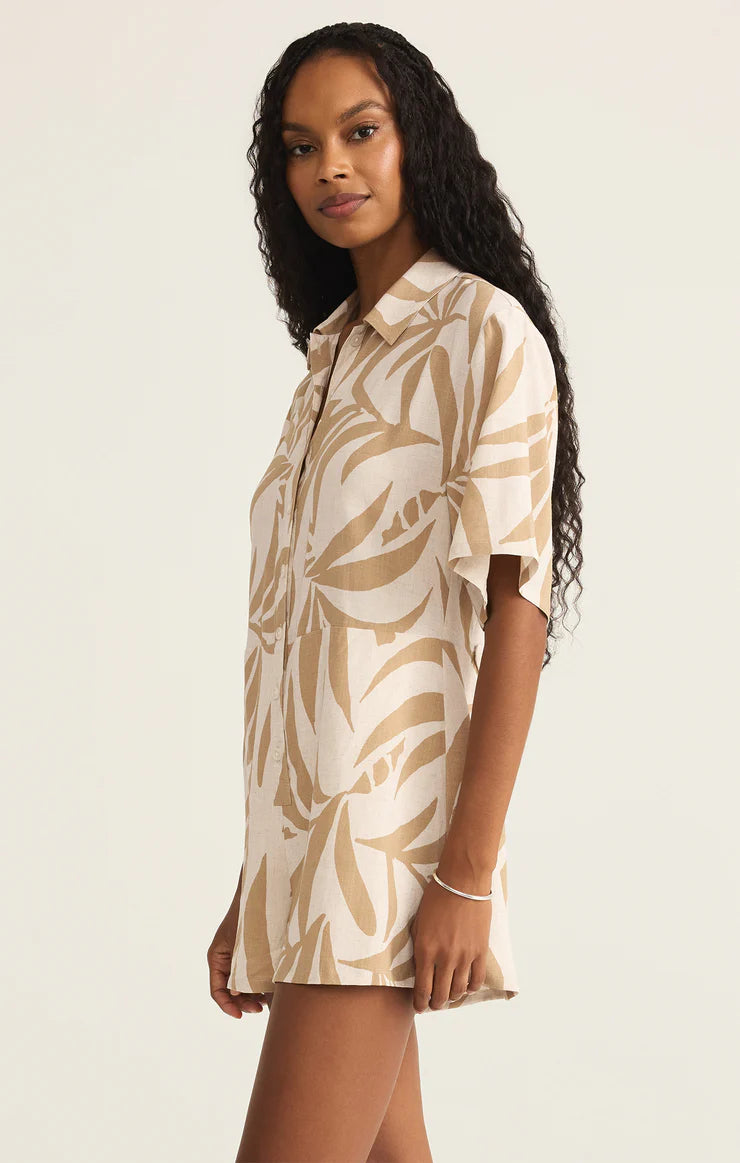 Z Supply Marcel Tropical Palm Romper