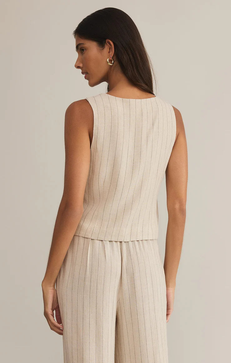 Z Supply Belfort Pinstripe Linen Vest